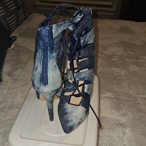 NWOB Liliana Blue Jean Lace-Up Heels